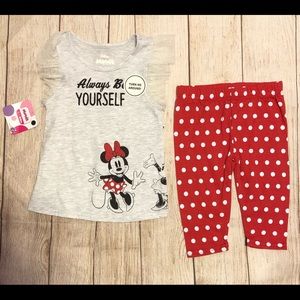 Disney Junior Minnie Mouse tee and Capri shorts set